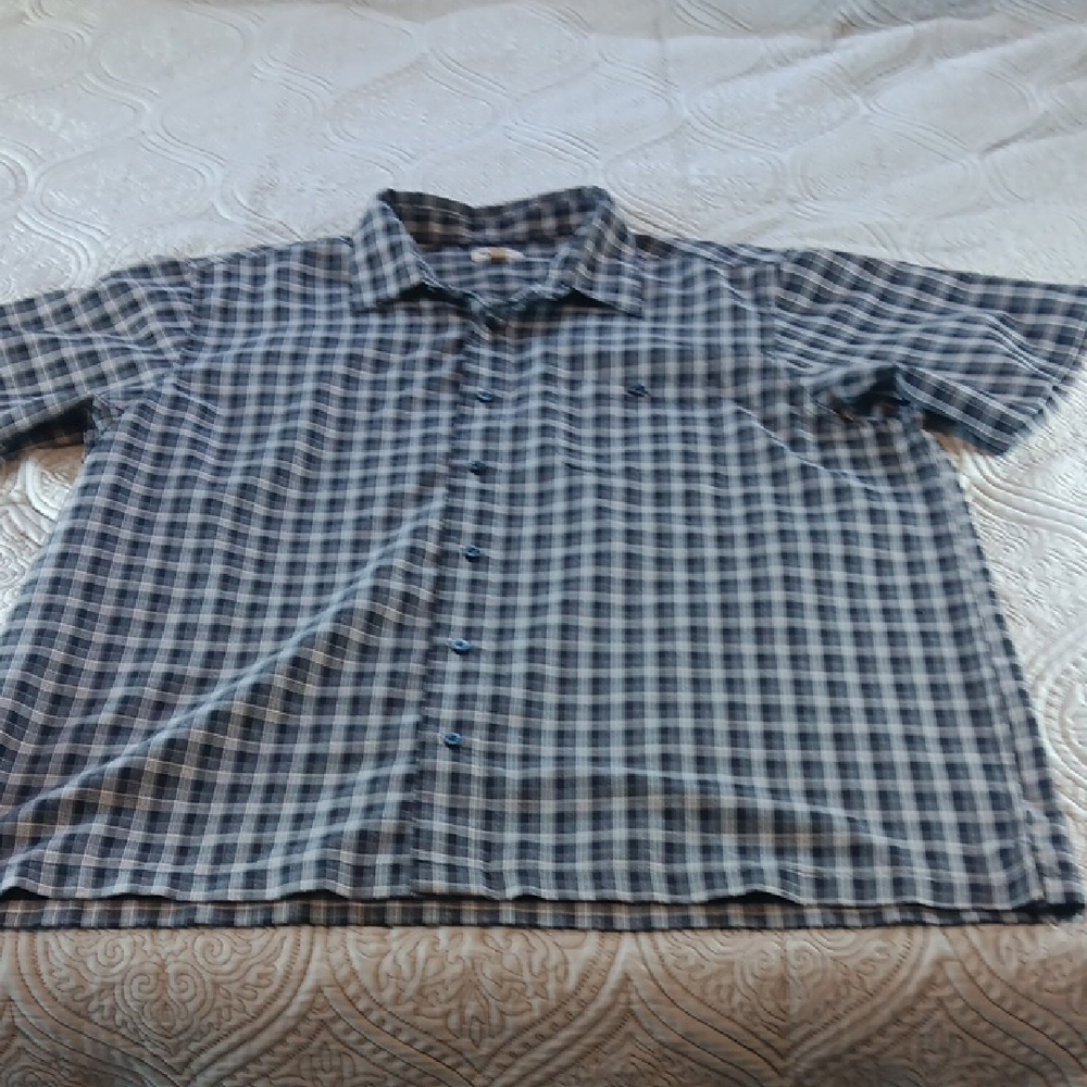 Men's Haggar Black and Gray Checkered Shirt XXL